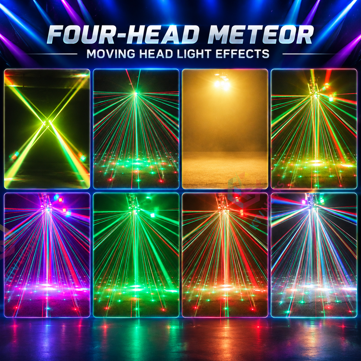 KTVLIGHTS 180W 4-Arm Moving Head Laser Beam DJ Stage Light-E96