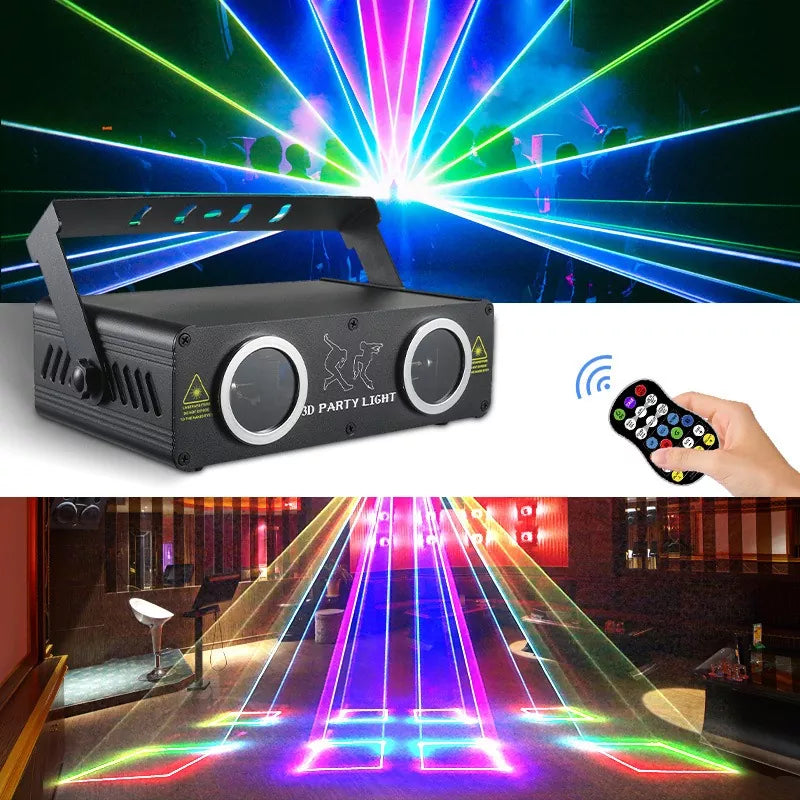 2025 New Dual Projection Full Color 3D Animation Laser Light-A28