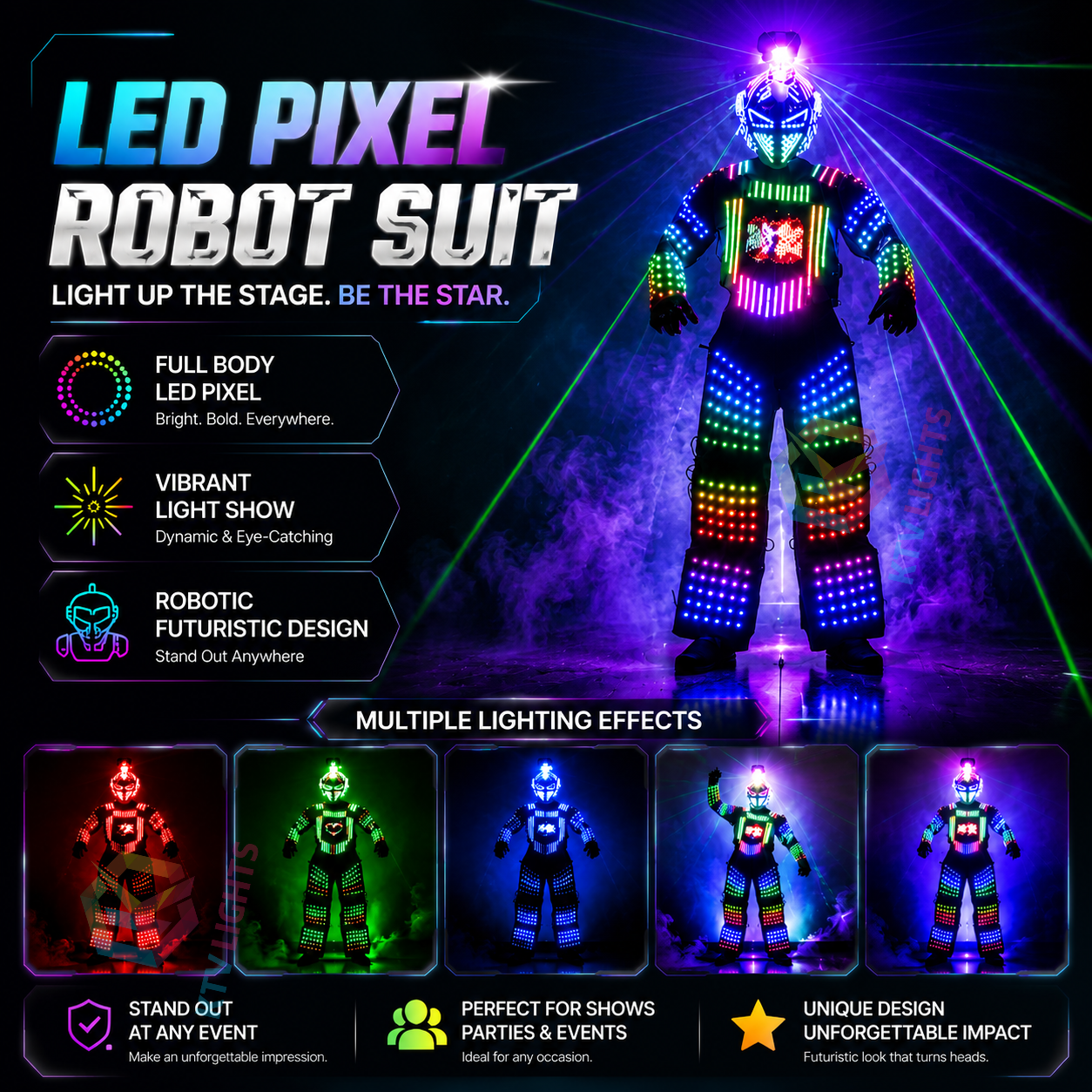 KTVLIGHTS Build Your Own Futuristic LED Robot Suit-M23