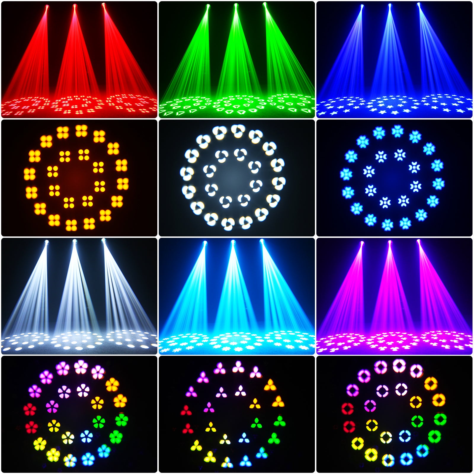 300W LED RGBW Beam Moving Head Light with 13 Colors and 14 Patterns - E32
