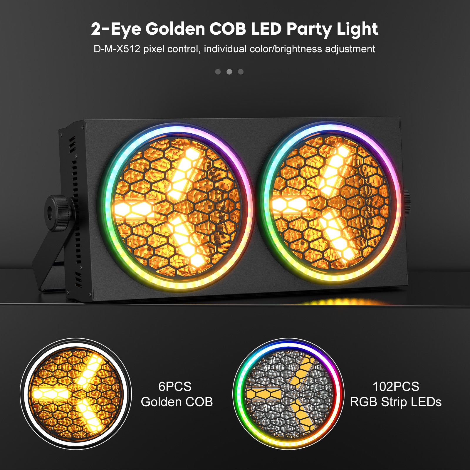 2-eye Retro 200W RGB LED COB Par Light-P51
