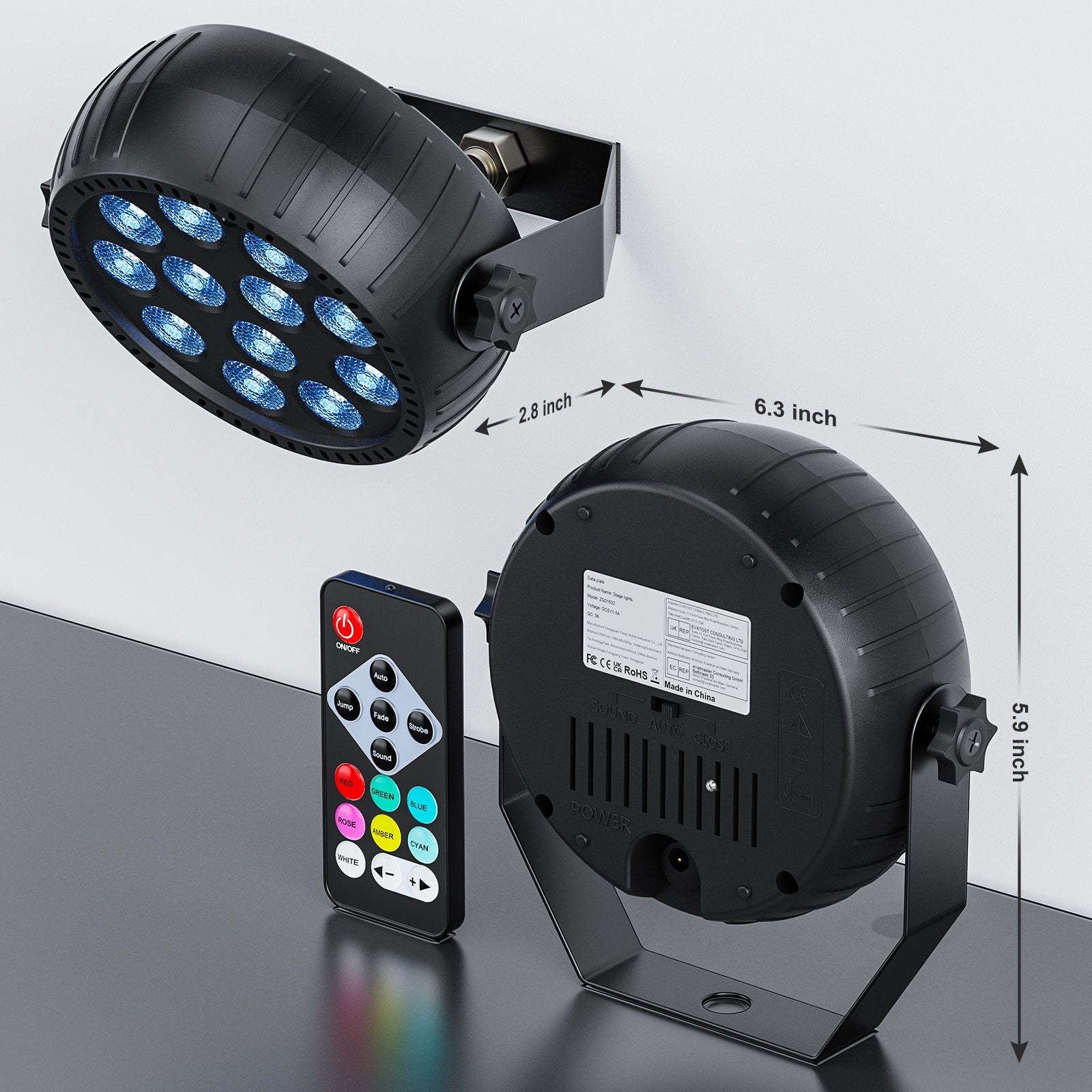 12LED Mini RGB Rechargeable Par Light-P7