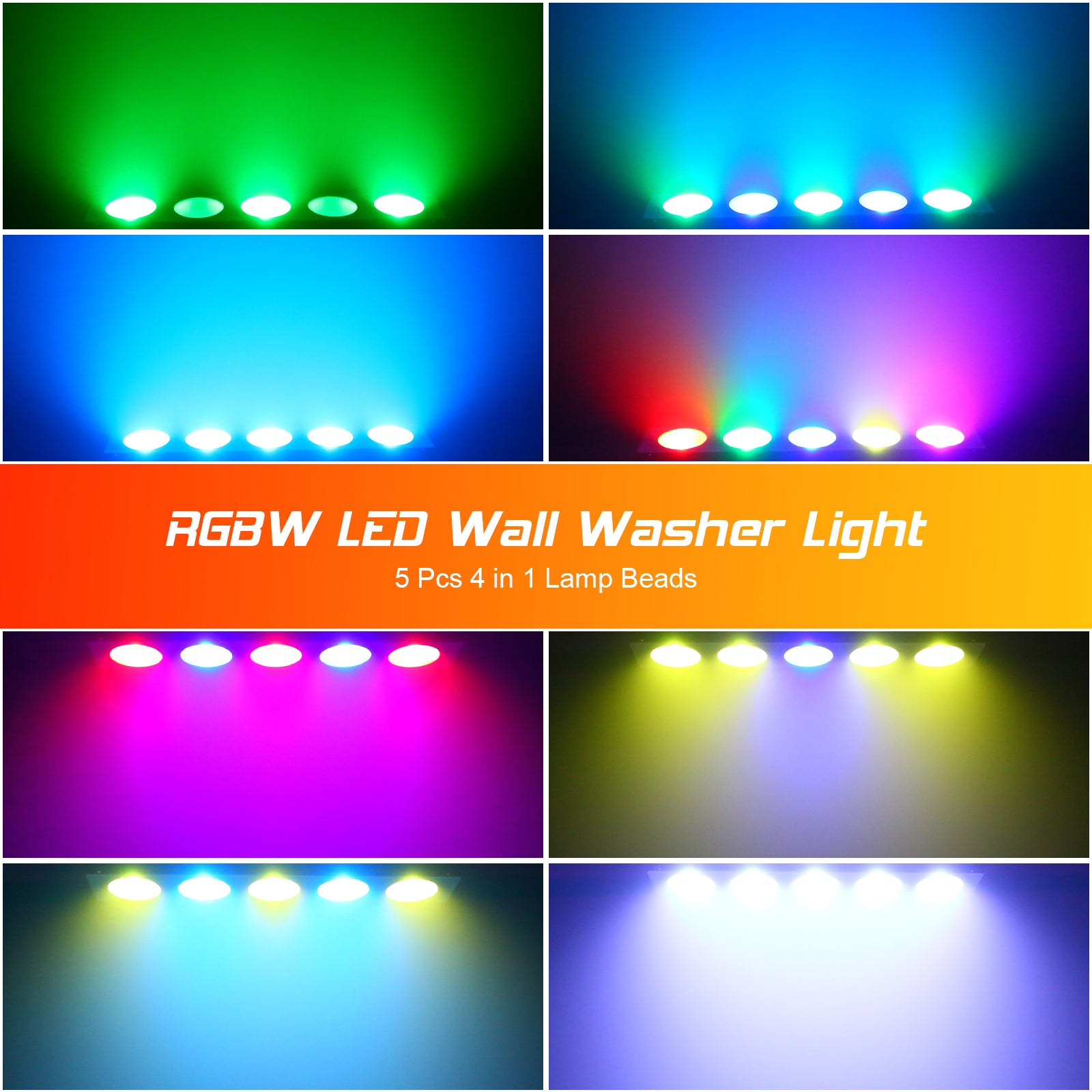 5-Eye 5X12W RGBW 4In1 Cob LED Wall Washer Light-X19