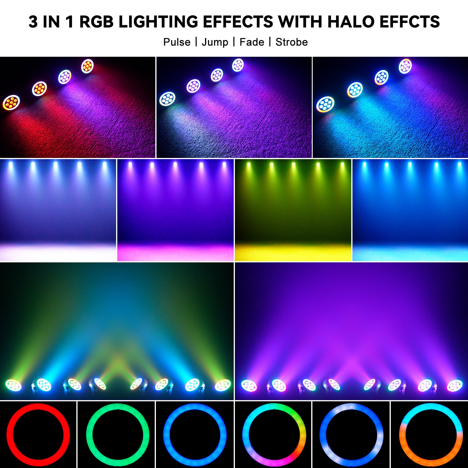 7 LED RGB Rechargeable Par Light - P48