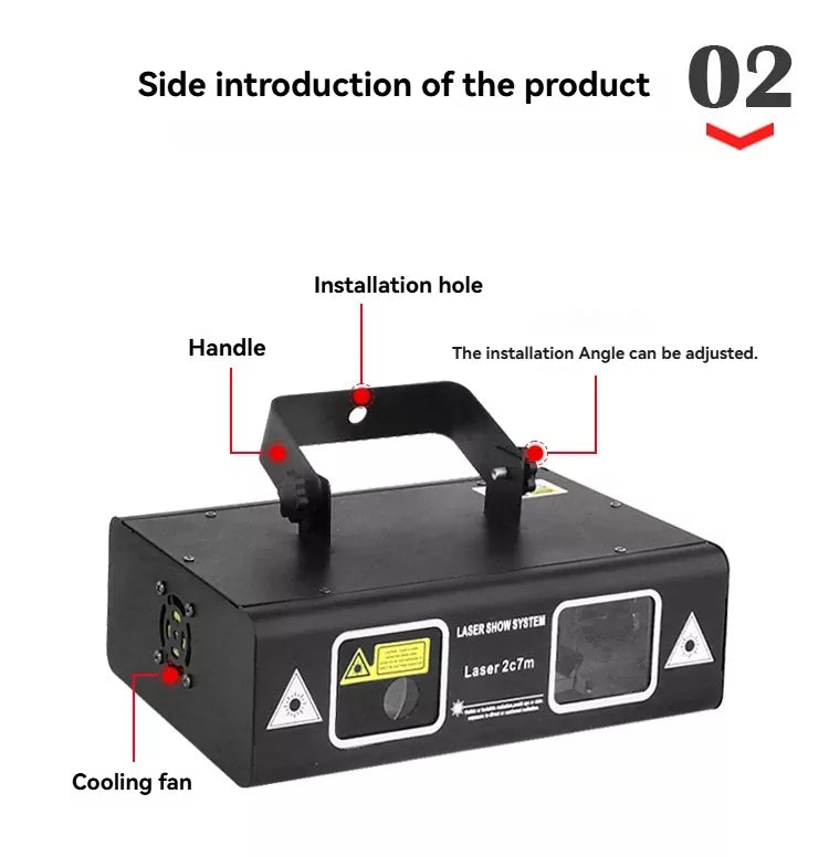 2 em 1 luz laser de varredura de duplo orifício para linha doméstica-B44