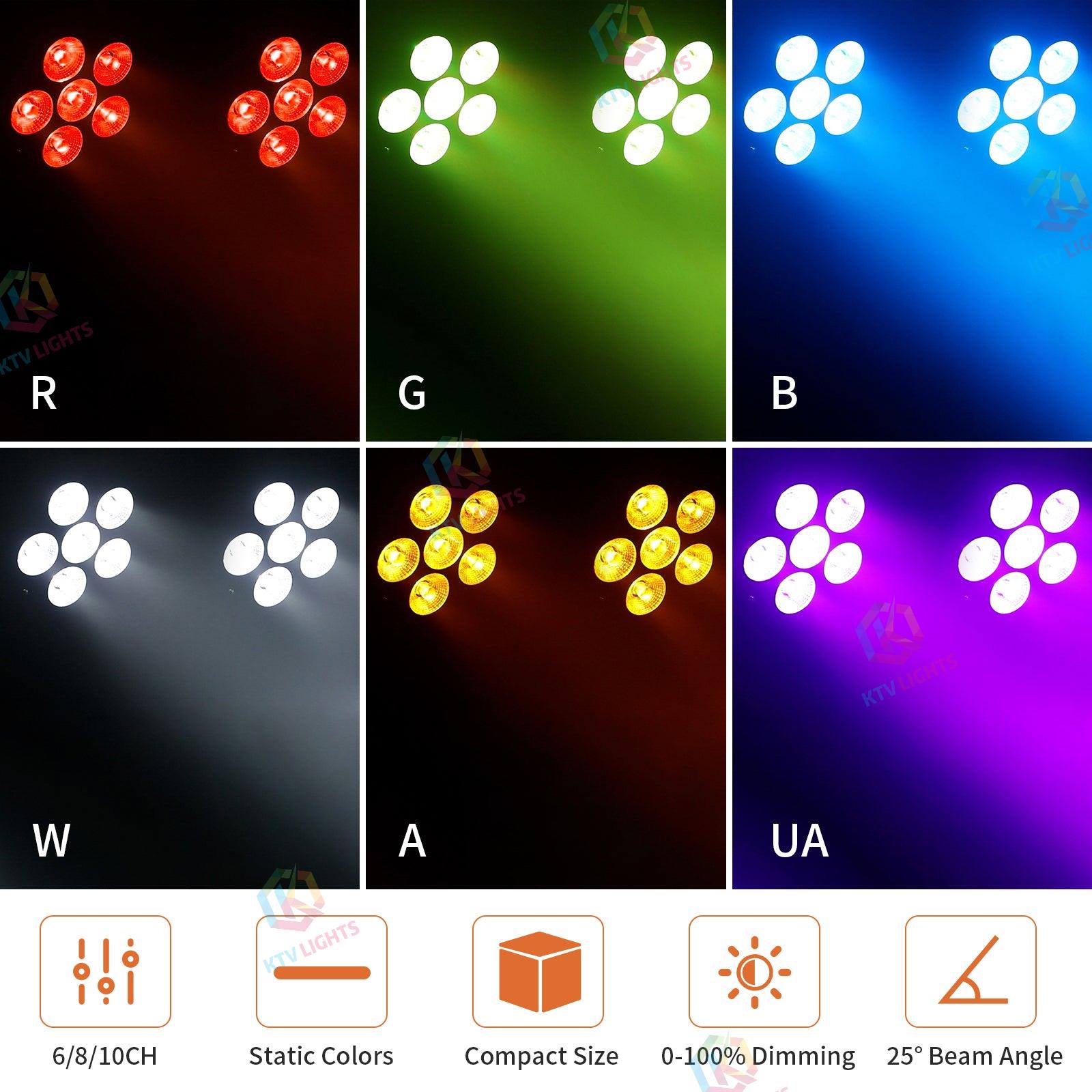 50W RGBW 6-in-1 Rechargeable Battery LED Par Light -P49
