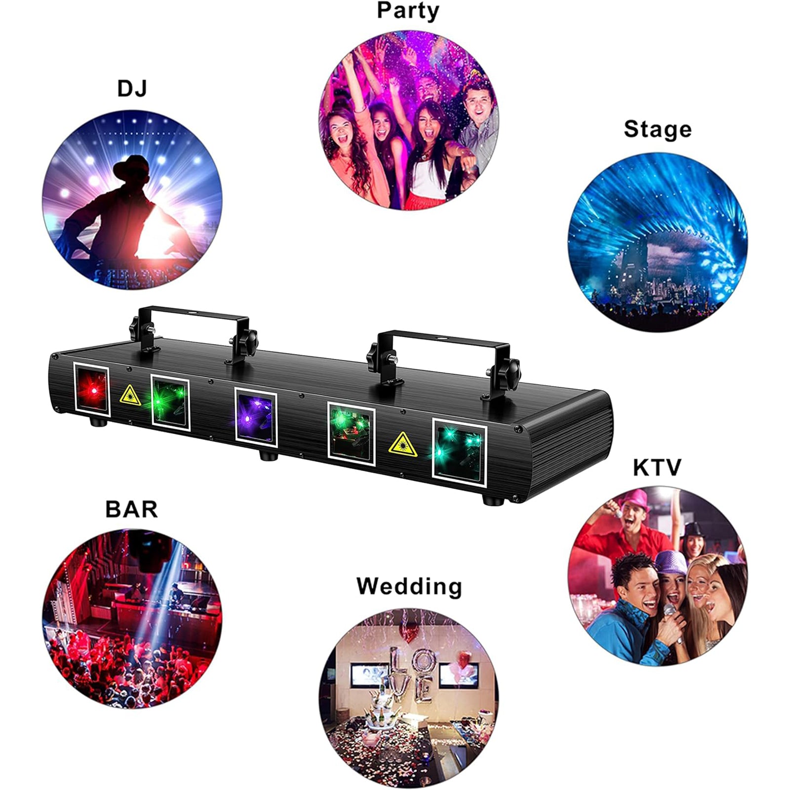 Five-hole RGB pattern scanning laser light-B2