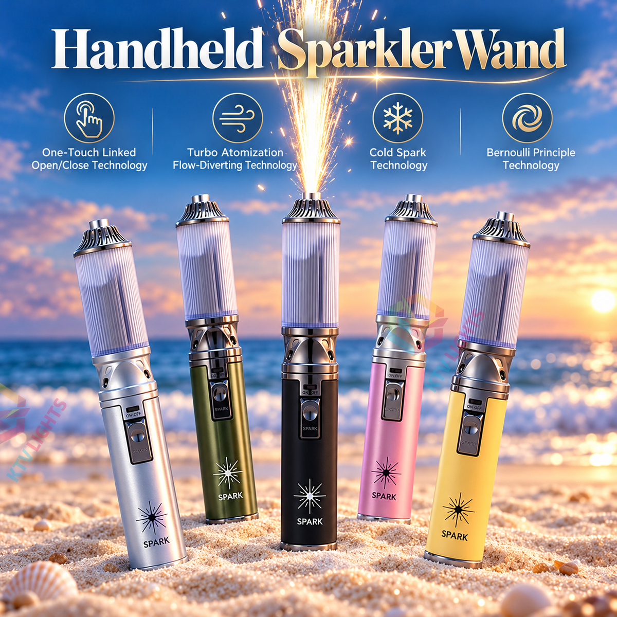 KTVLIGHTS Handheld Sparkler Wand for Weddings & Events-H12