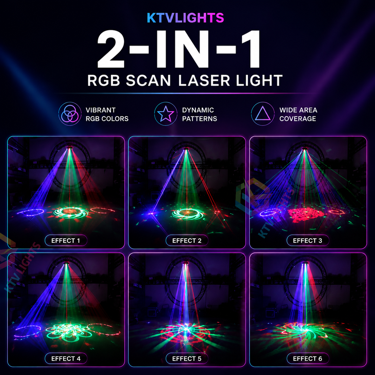 KTVLIGHTS RGB DJ laser light suitable for nightclubs, parties, and weddings-B22