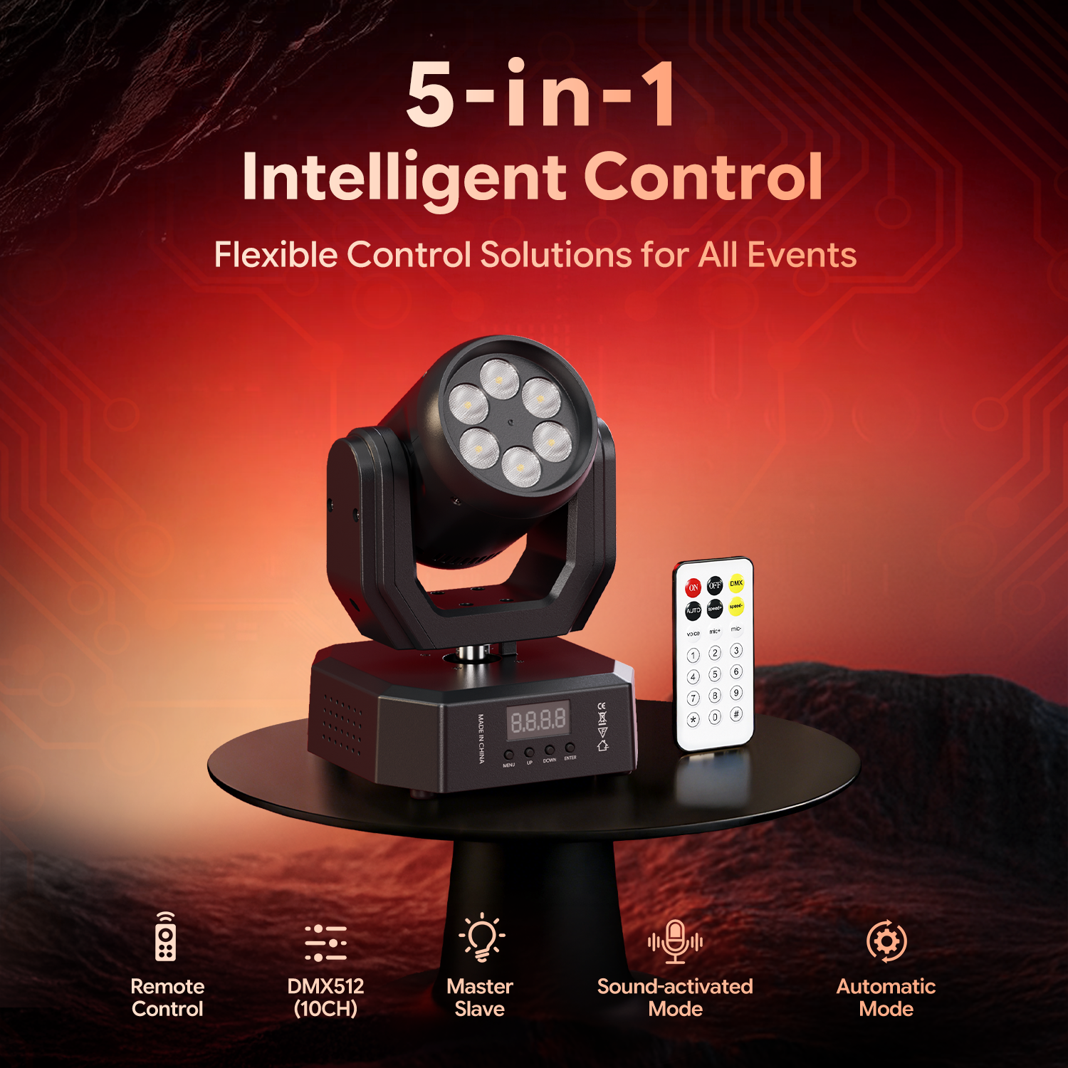 DJ Spot Beam Bar Disco DMX RGBW Mini LED Moving Head Light-E76