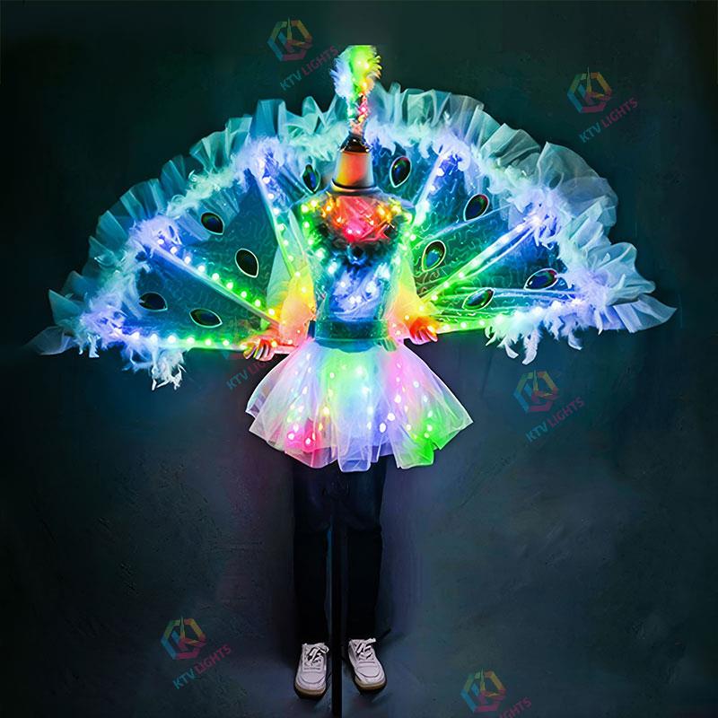 Full Color LED Peacock Wings for Women Nightclub Catwalk Model-M24
