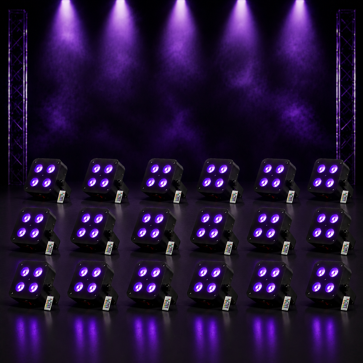 KTVLIGHTS 72W RGBWA UV APP Rechargeable LED PAR Light-P13