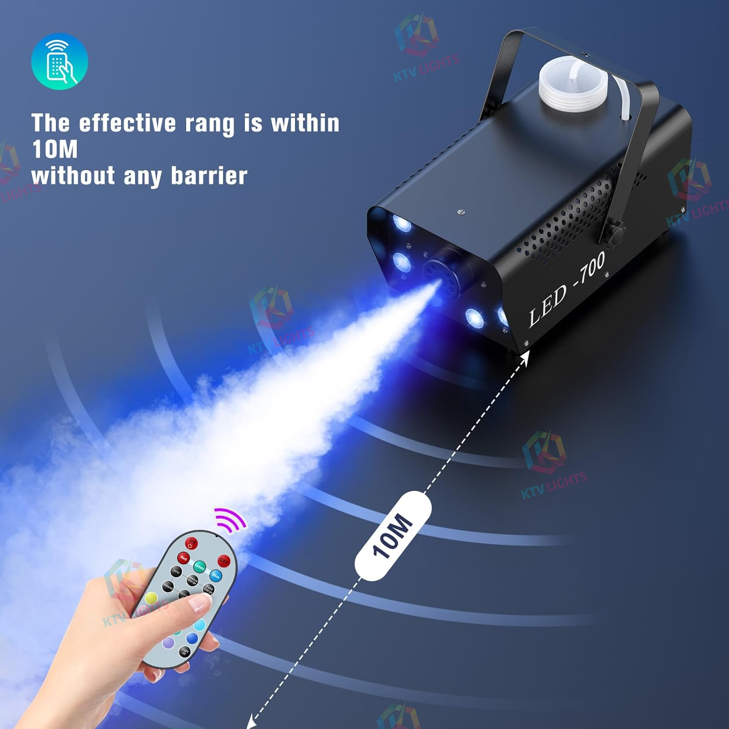 700W Fog Machine 8 RGB LED Lights 14 Colorful LED Effect -Y16