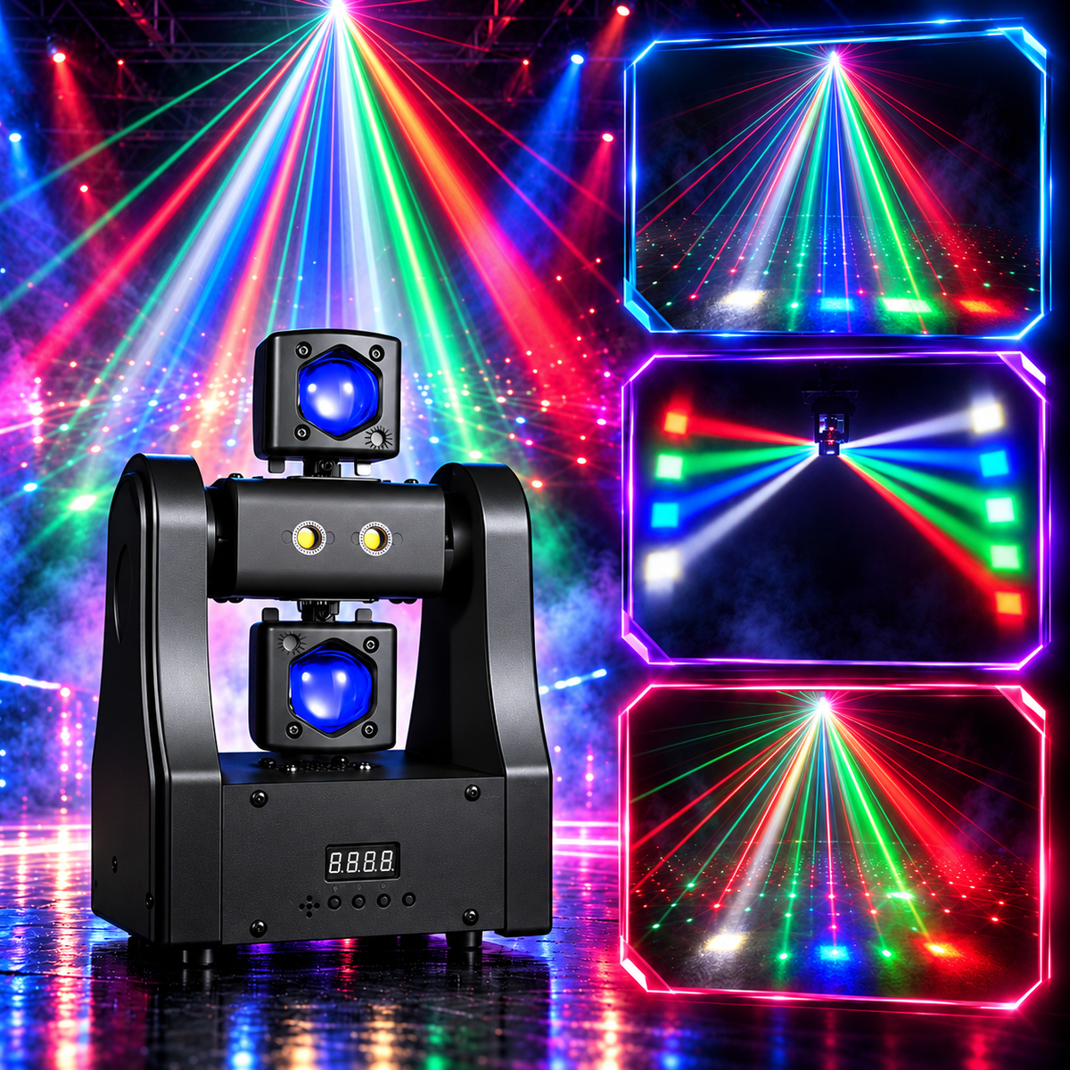 KTVLIGHTS 36W/48W Mini Moving Head Beam Light DMX512 Remote-E101