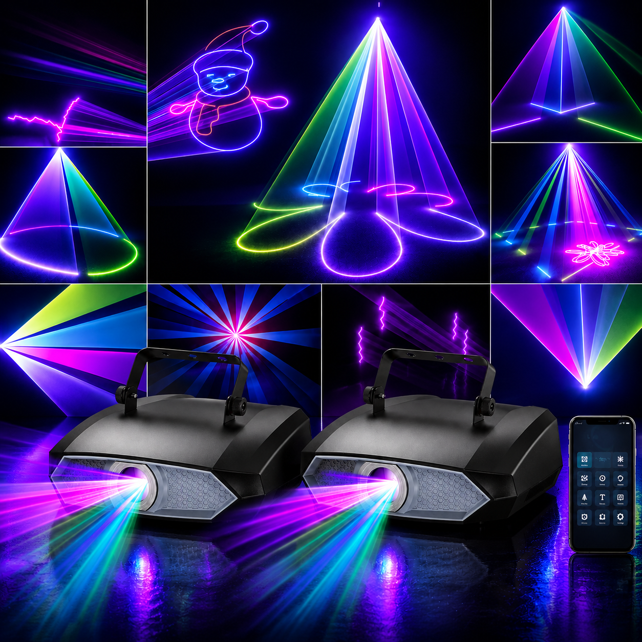 2w APP 3D Animation Party DJ RGB Laser Light - A33