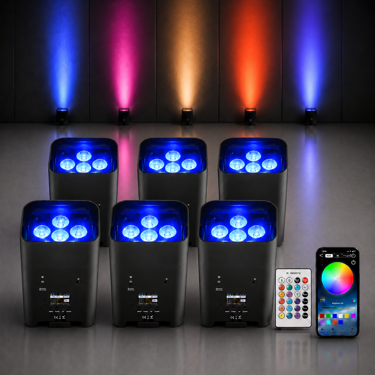 KTVLIGHTS 6x18W RGBWA UV LED Wash Stage Light-P53