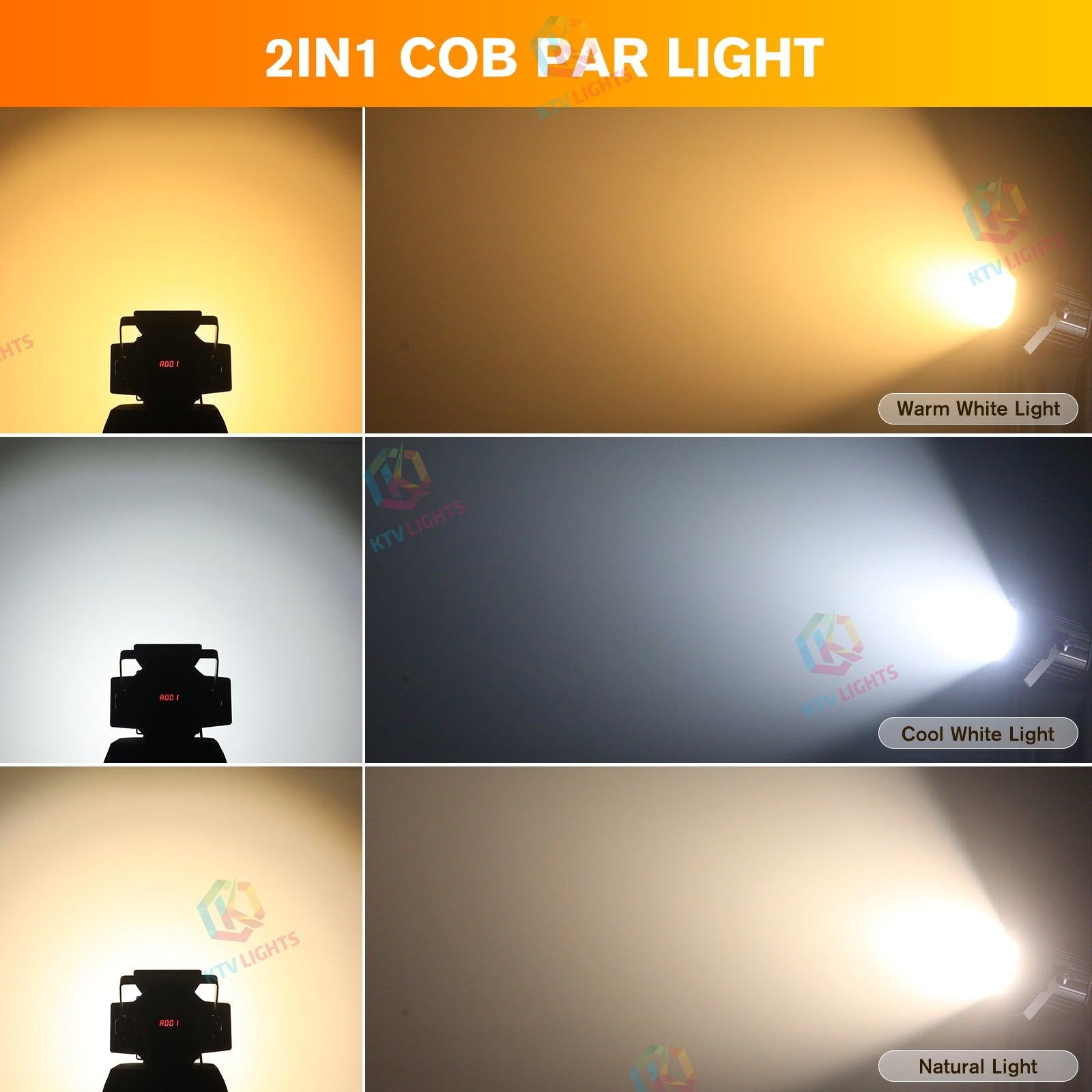 200W dual color COB par light with warm white and cool white-P27