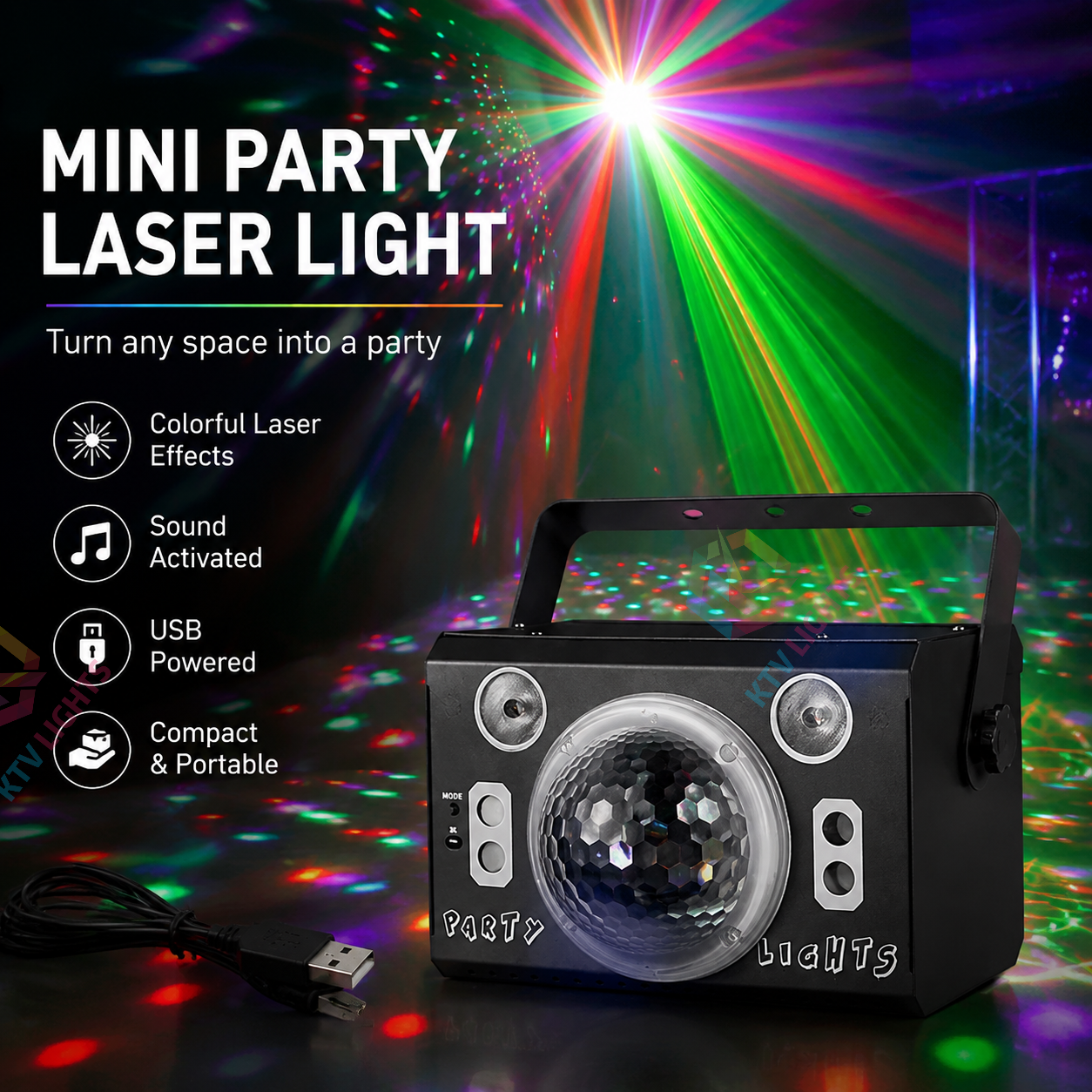 KTVLIGHTS USB Mini Party Laser Light-C16