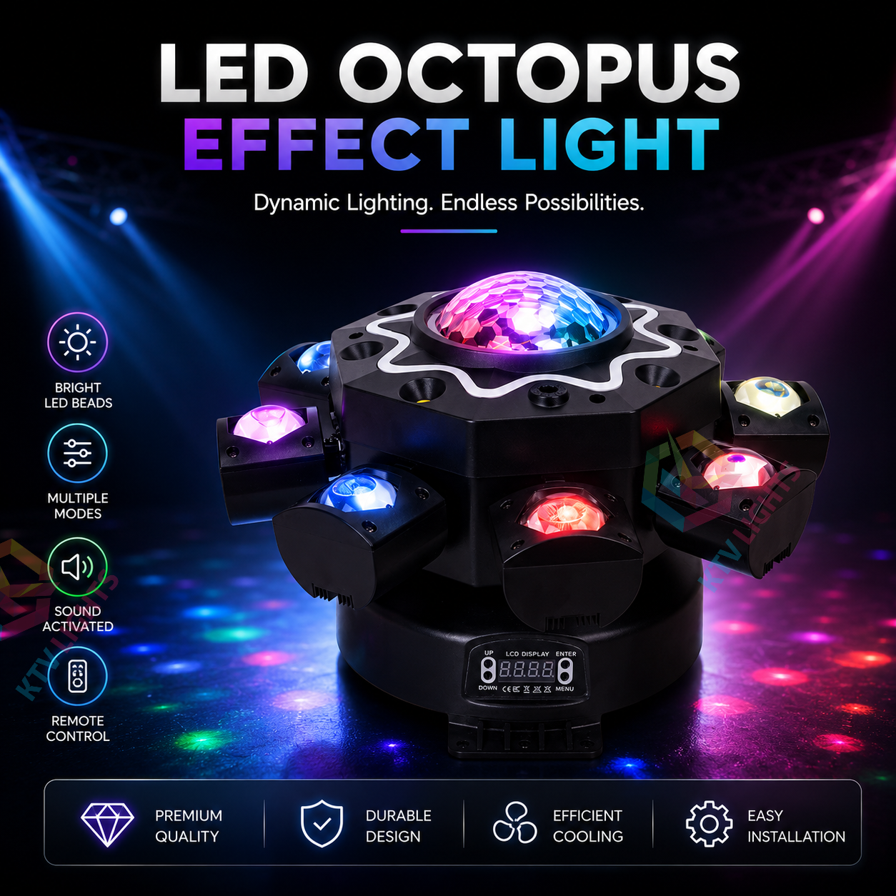 Magic Ball 8 Arm Moving Head Laser Stage Light DJ Party Light-E86