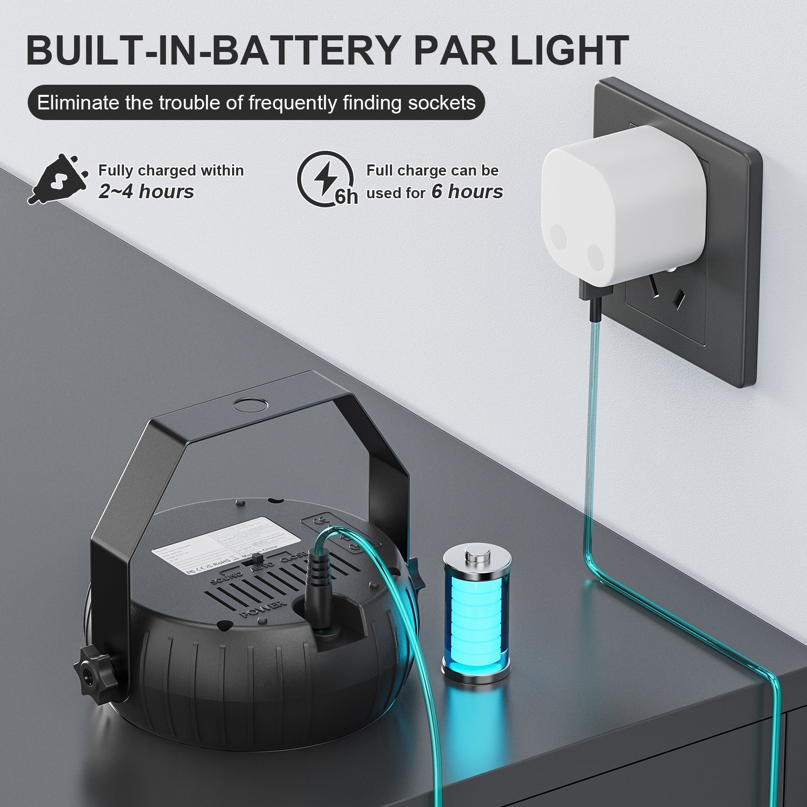 12LED Mini RGB Rechargeable Par Light-P7