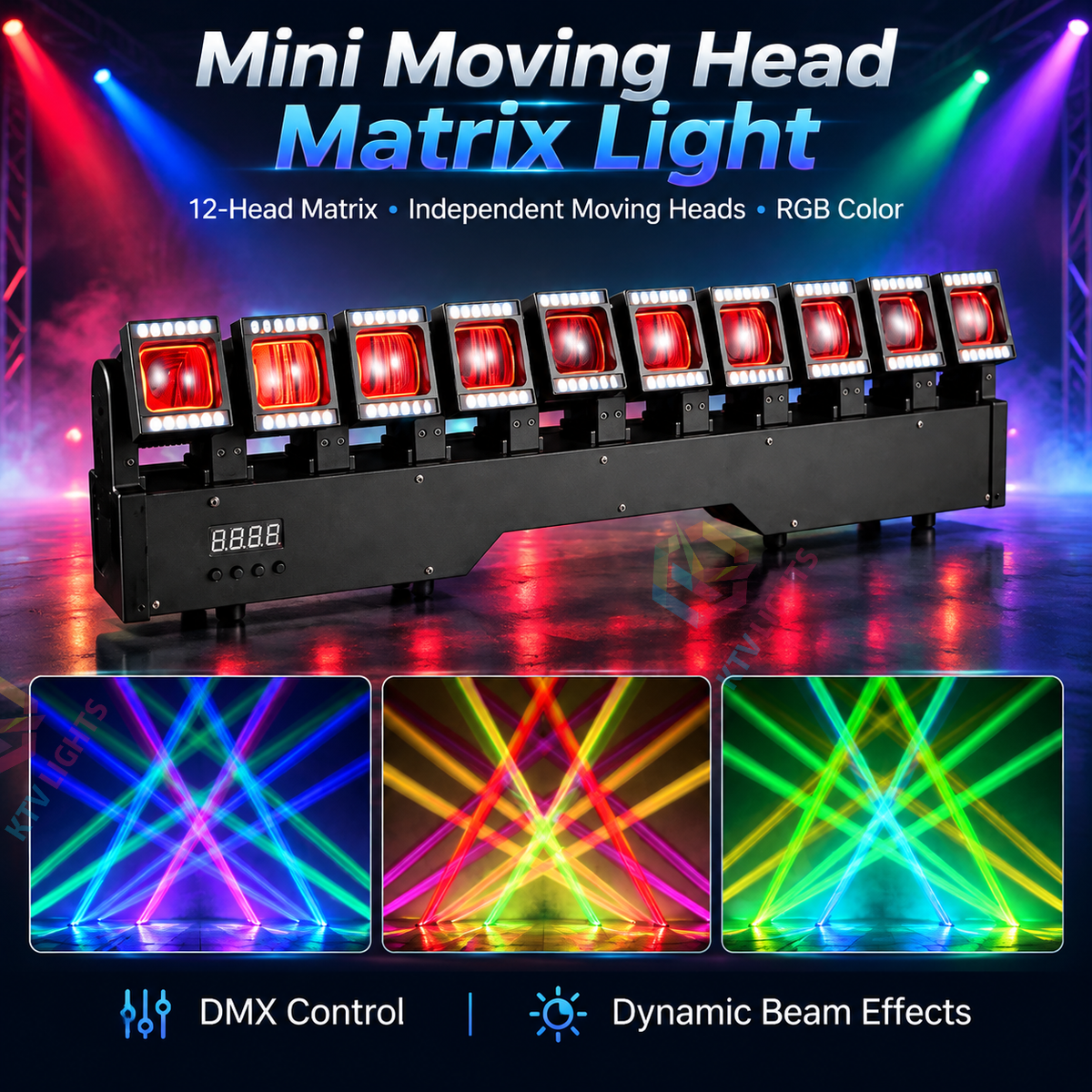 KTVLIGHTS 10x20W Mini Thousand-Handed Guanyin Matrix LED Bar Stage Light-E109
