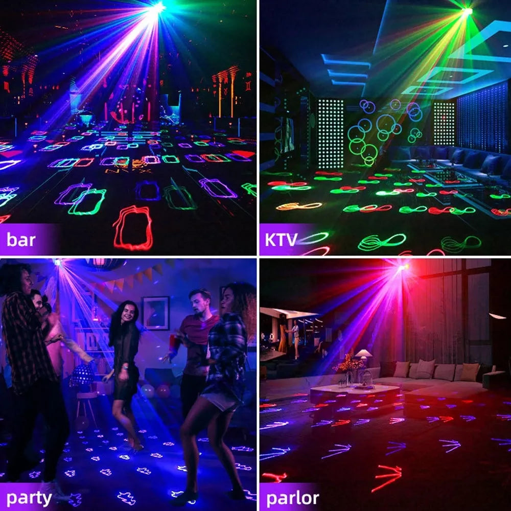 New 3D Animation Laser Projector Light Voice-controlled Strobe Atmosphere -A31