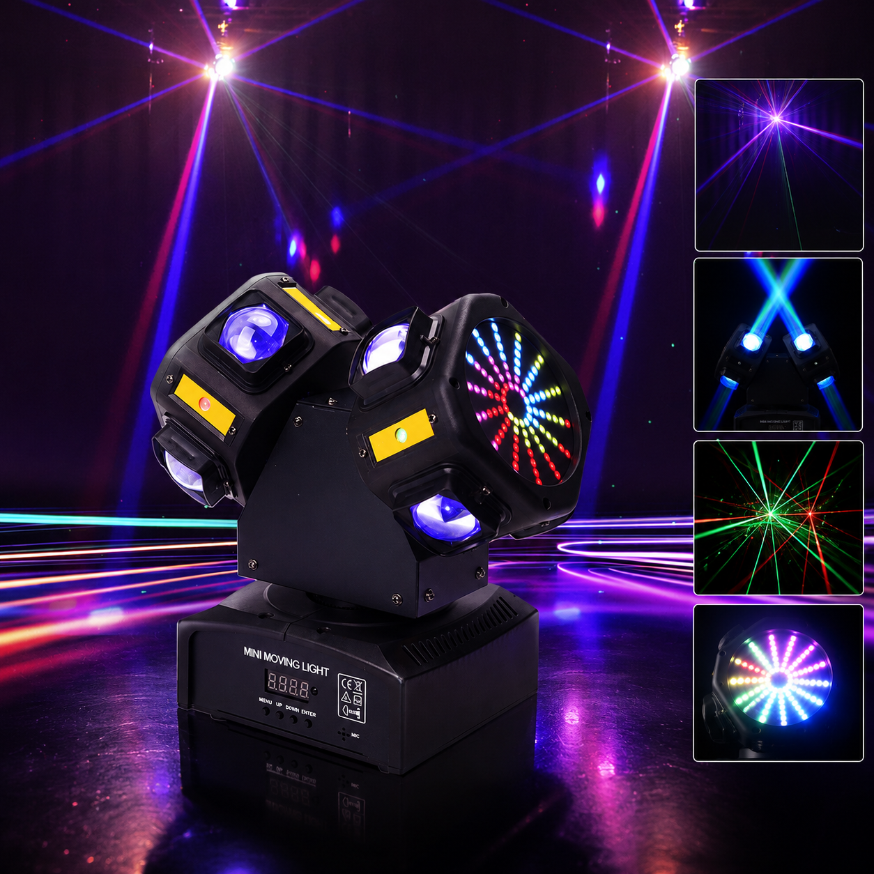 Twin Head Moving Head DJ Light RGB Laser Party Stage Light-E89