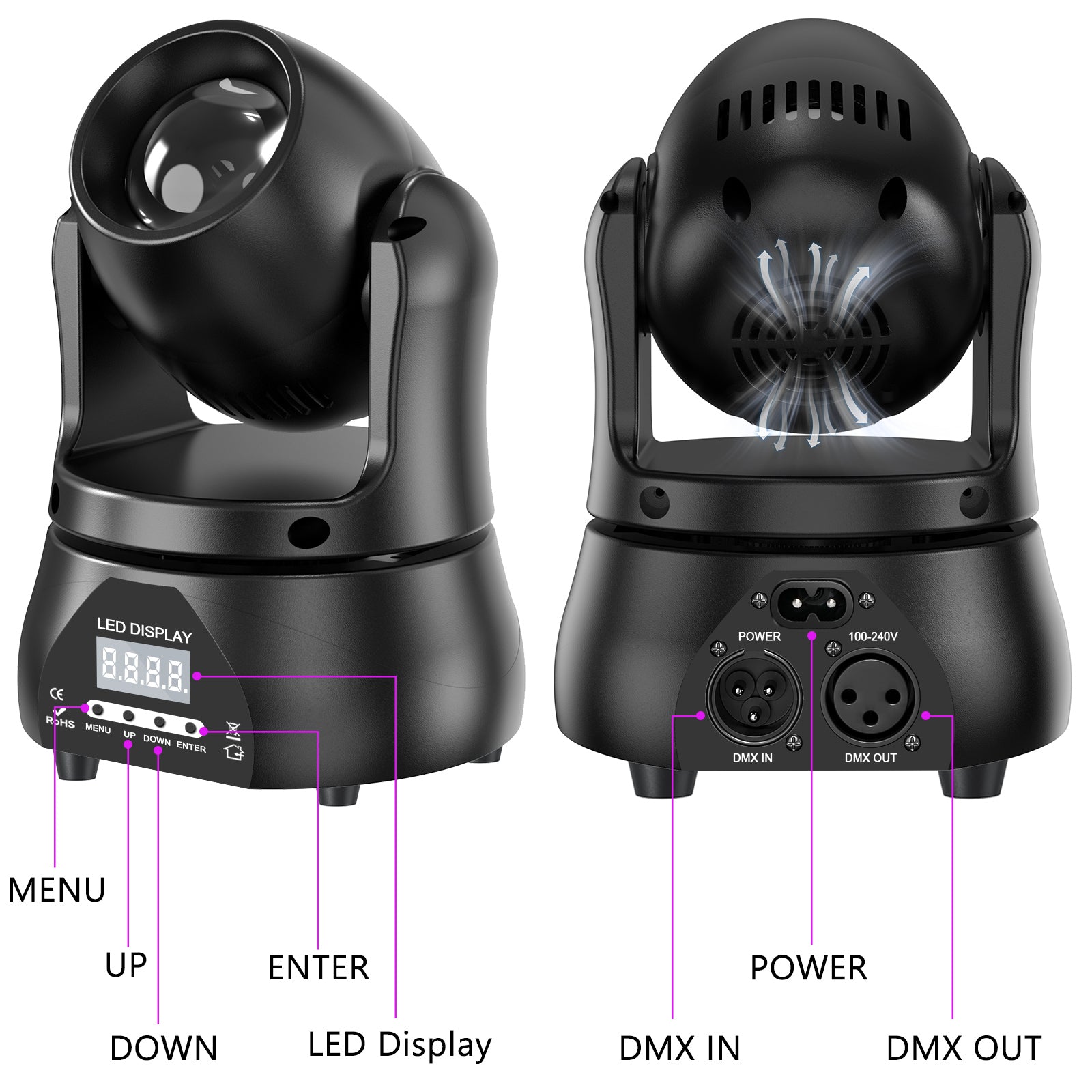 40w LED RGBW mini beam moving head light-E2