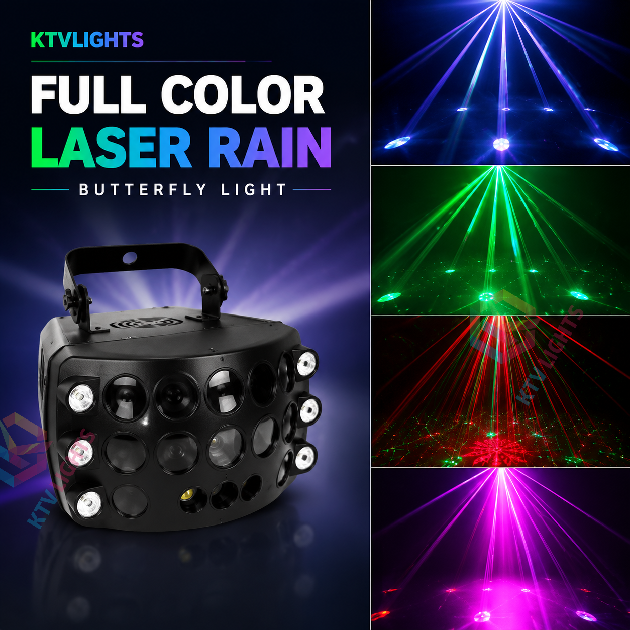 KTVLIGHTS RGB laser butterfly rain light is perfect for DJ parties-B23