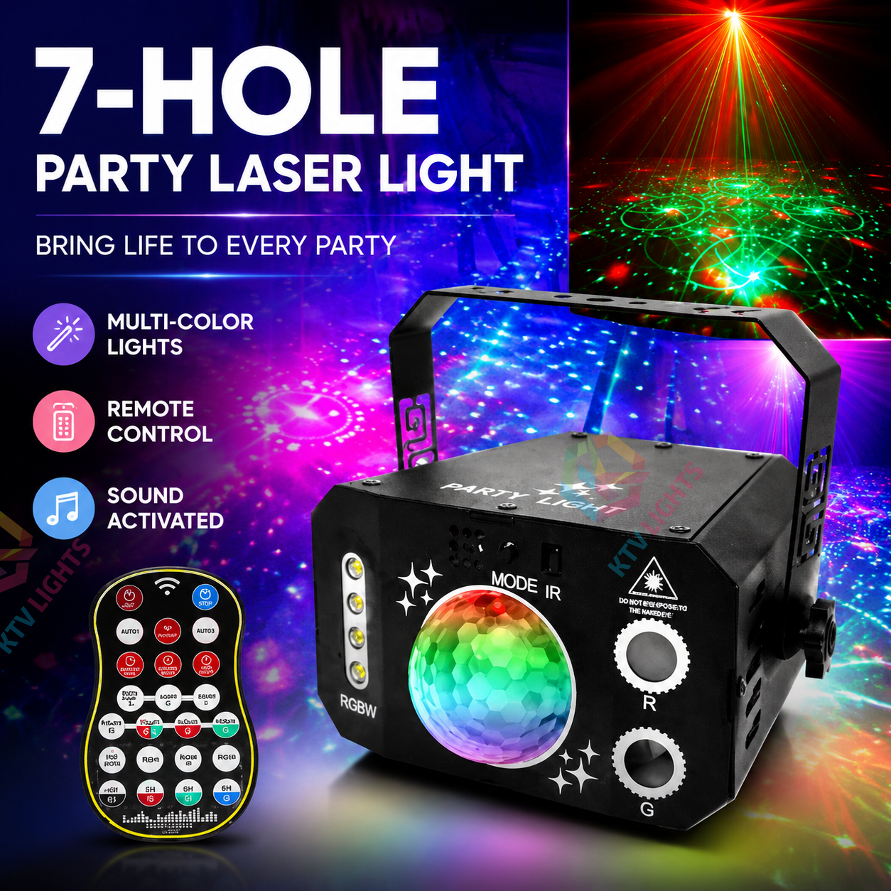 KTVLIGHTS USB Mini Party Laser Light-C12