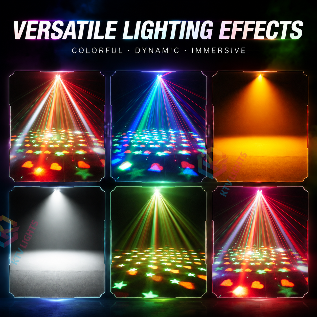 KTVLIGHTS 4 Arms LED Moving Head Stage Light for DJ Party Events-E93