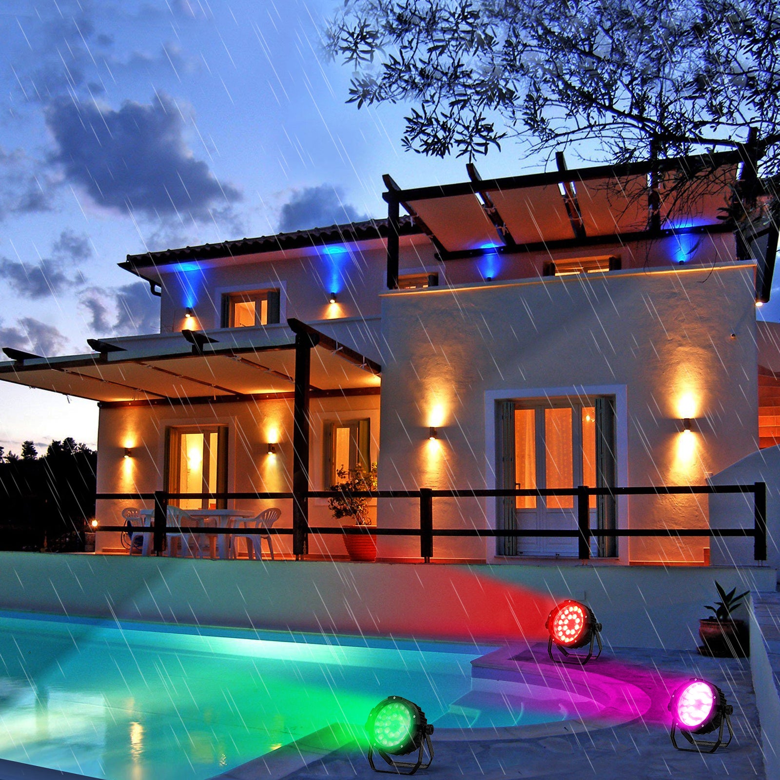 240W Outdoor Waterproof RGB WA + UV Par Light - P23