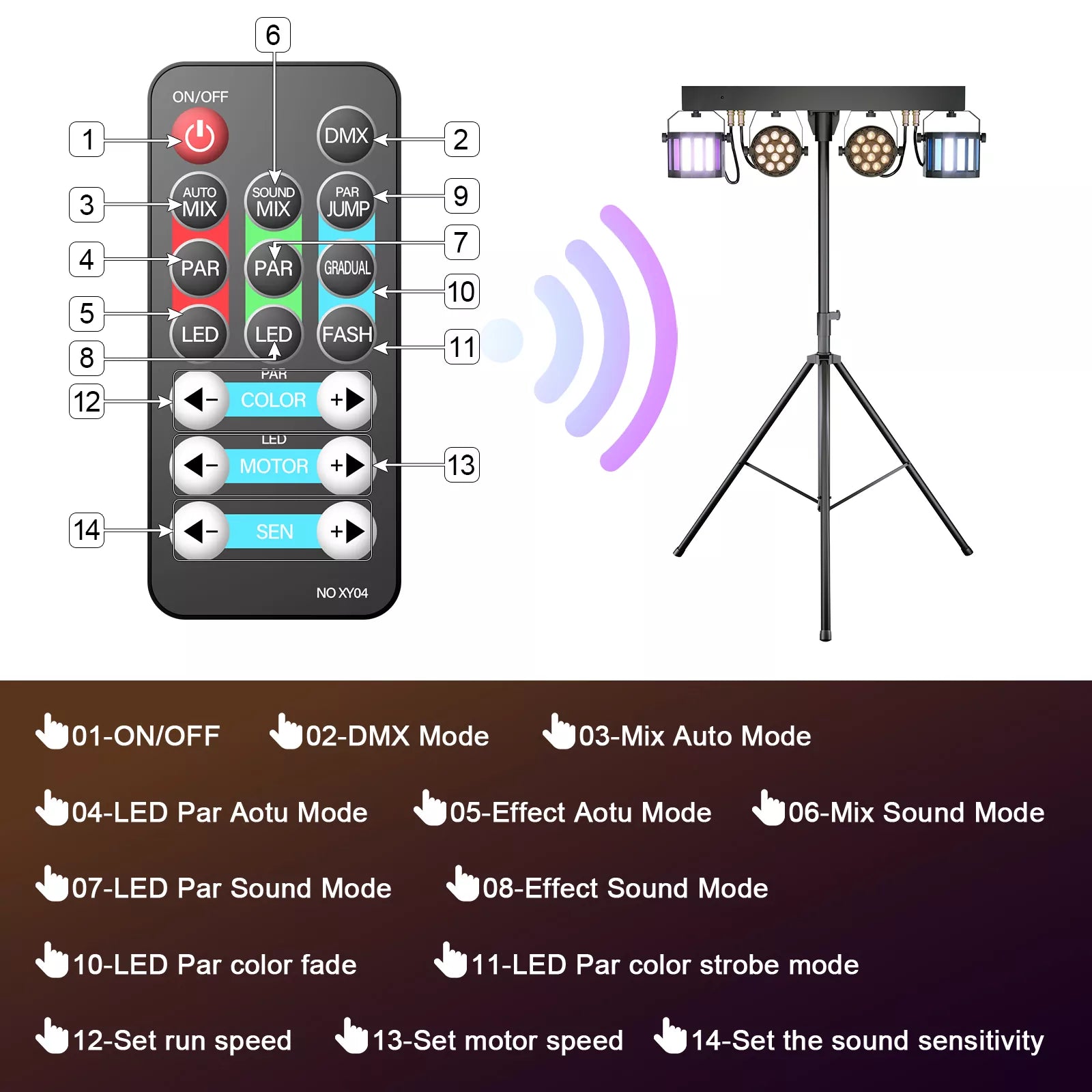 60W RGBW 4 in 1 Tripod Stage Light-P1