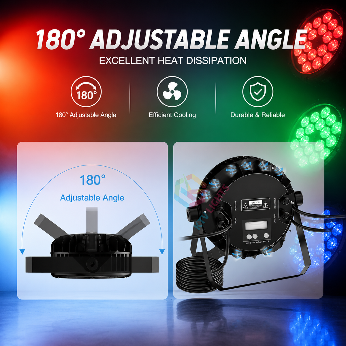 KTVLIGHTS 18x10W 4-in-1 IP65 Waterproof LED PAR Light-P70