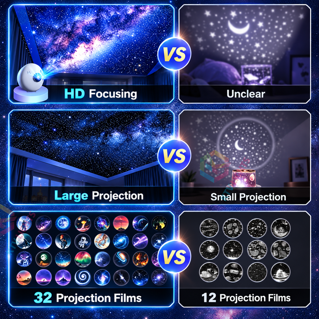KTVLIGHTS 32-in-1 Galaxy Planetarium Star Projector-S56