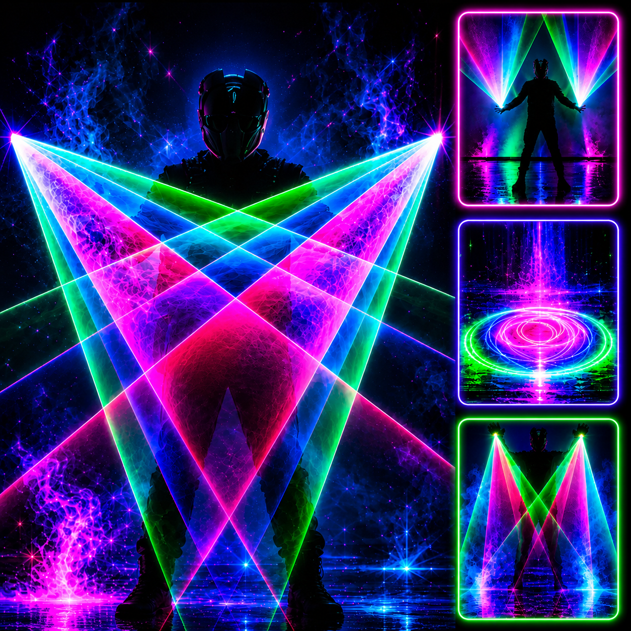 KTVLIGHTS Rotating Laser Gloves for DJ, Rave & Party Shows-M10