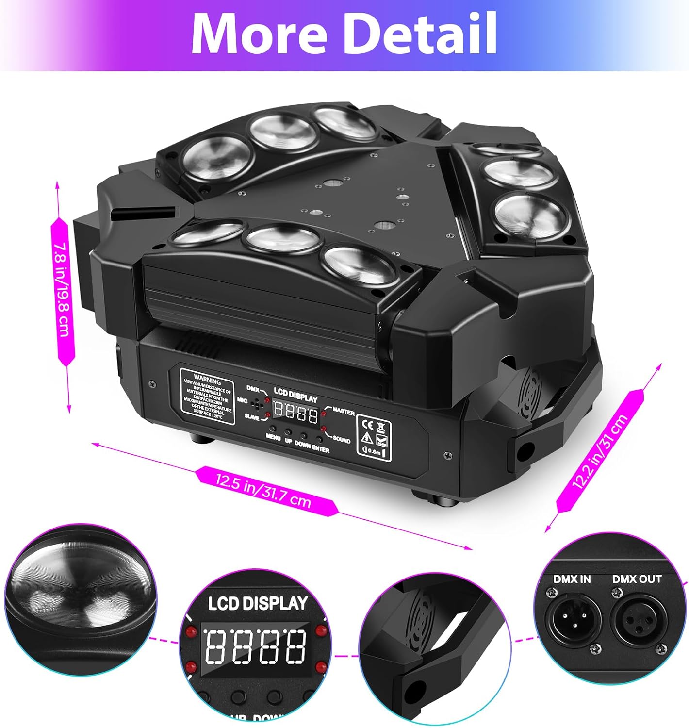4-in-1 RGB Spider Moving Head Light-E26