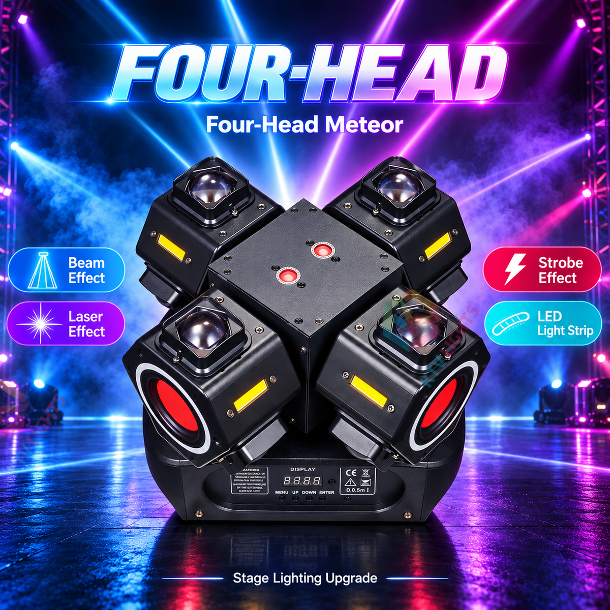 KTVLIGHTS 180W 4-Arm Moving Head Laser Beam DJ Stage Light-E96