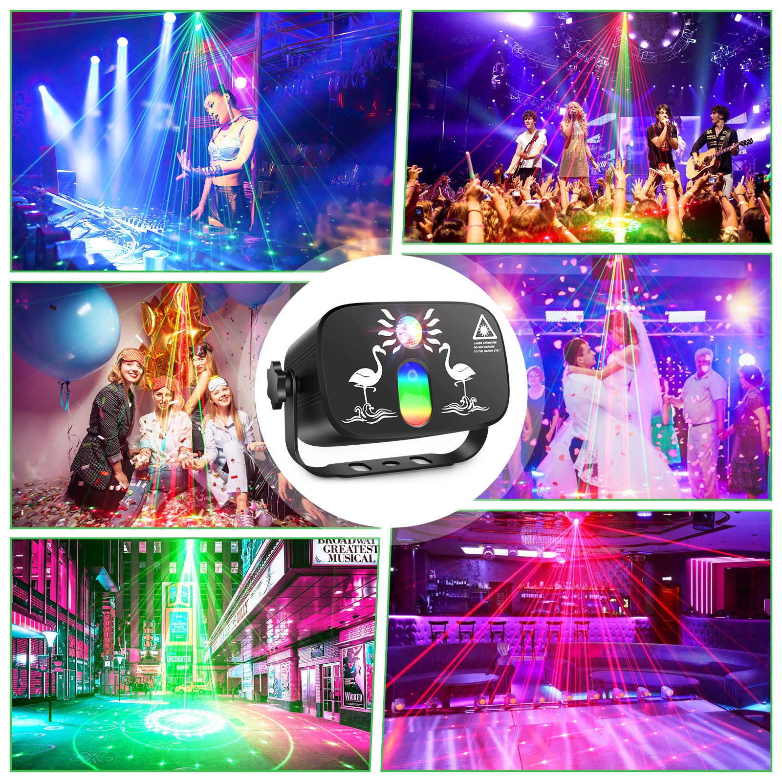 RGB + RG Laser Party Light with Remote Control - E52