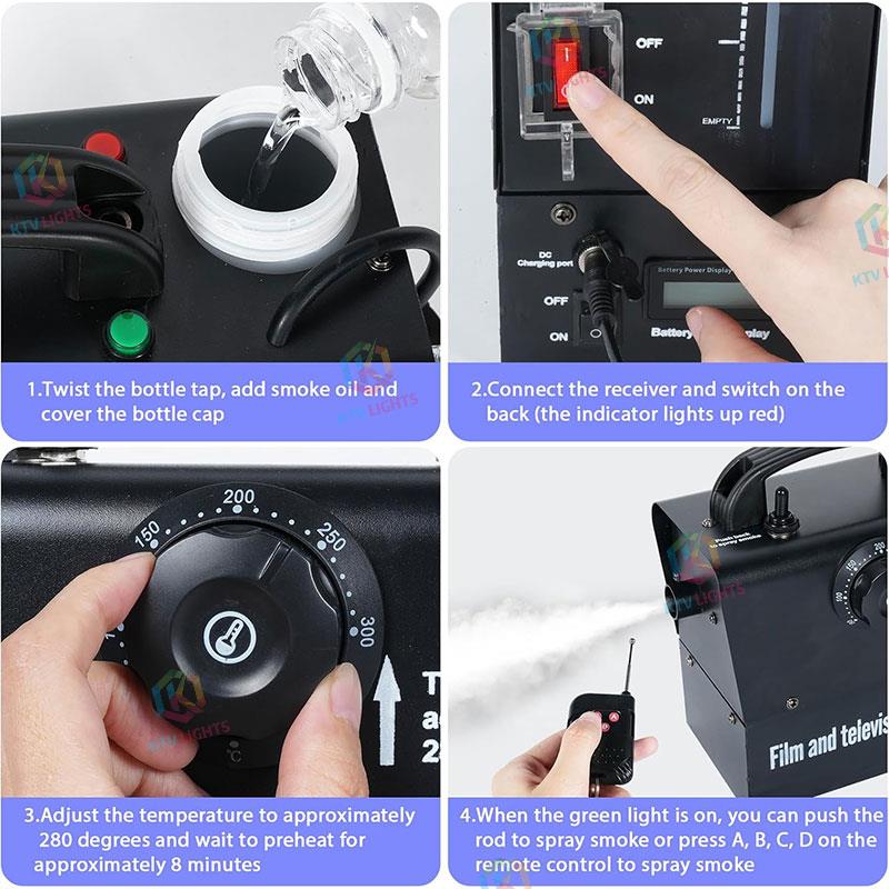 400W Mini Remote Control Rechargeable Smoke Machine-Y17