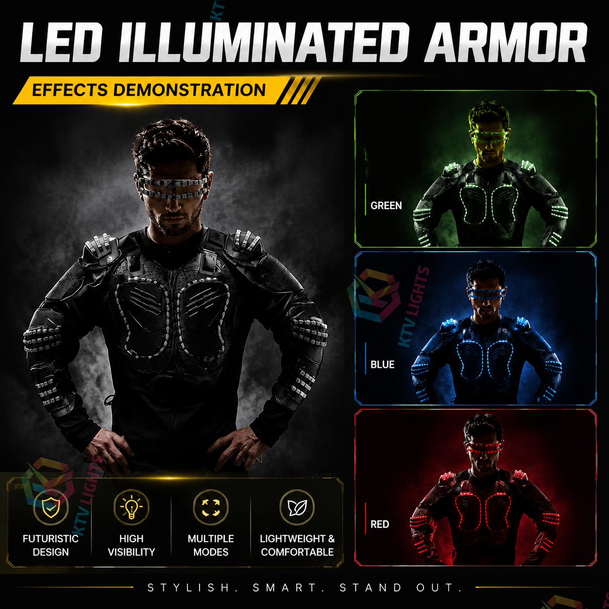 KTVLIGHTS Stand Out With This Colorful LED Armor Suit-M39