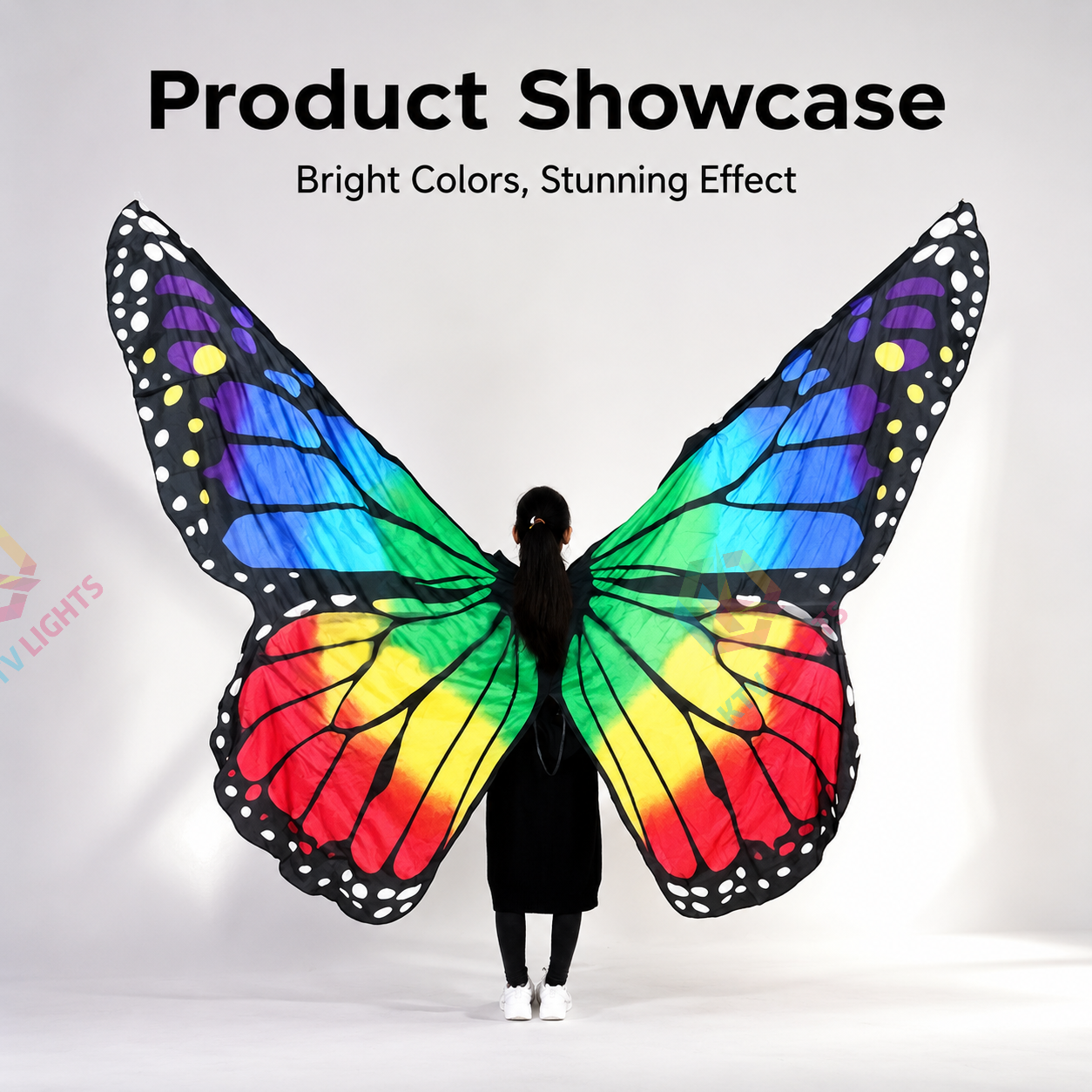 KTVLIGHTS Full Color LED Butterfly Wings Light Up Costume for Rave Party-M4
