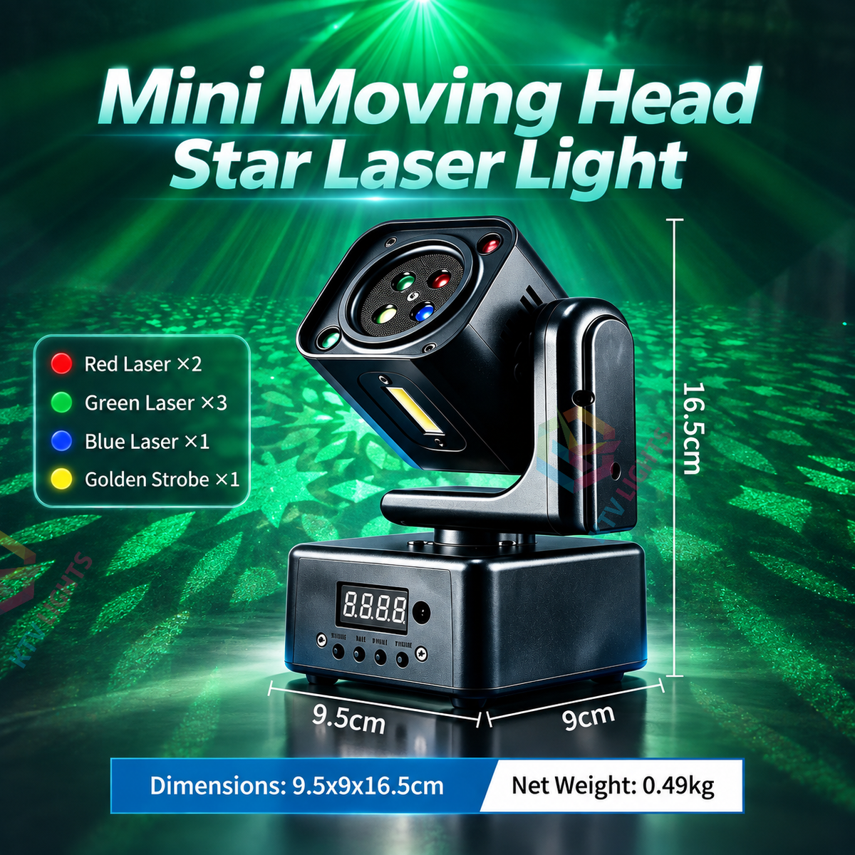 KTVLIGHTS Mini Moving Head Star Laser DJ Party Stage Light-B60