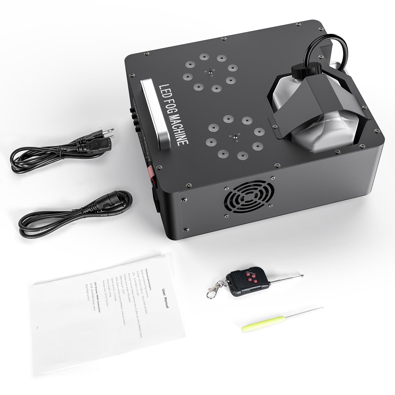 2000W Dual-Tube Adjustable LED RGB Smoke Machine-Y11