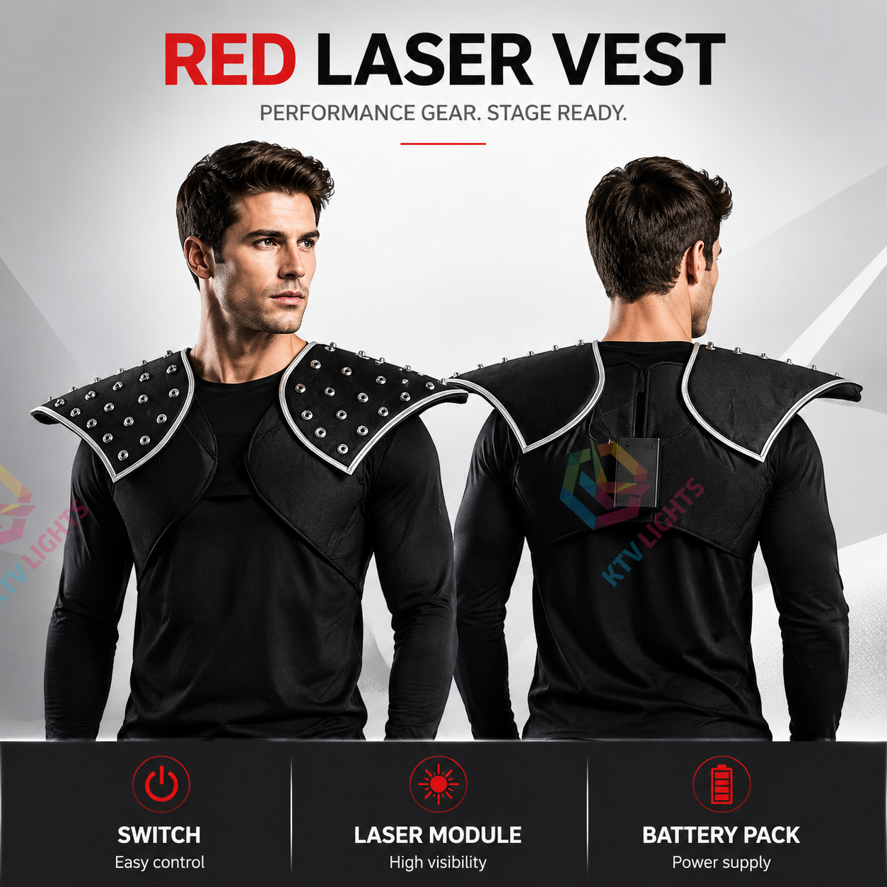 KTVLIGHTS Red Laser Vest Costume for Rave & Stage Performance-M46