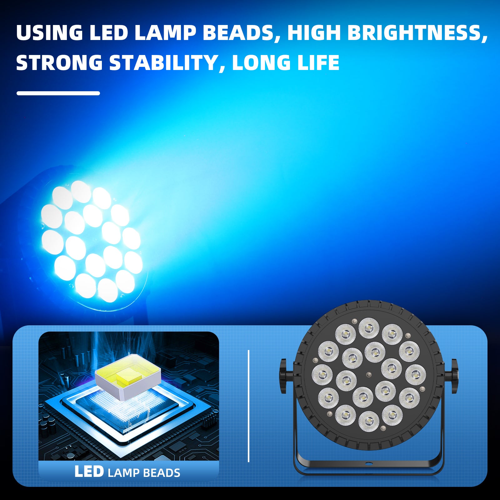 6-in-1 RGBW + UV 18-LED par light-P22
