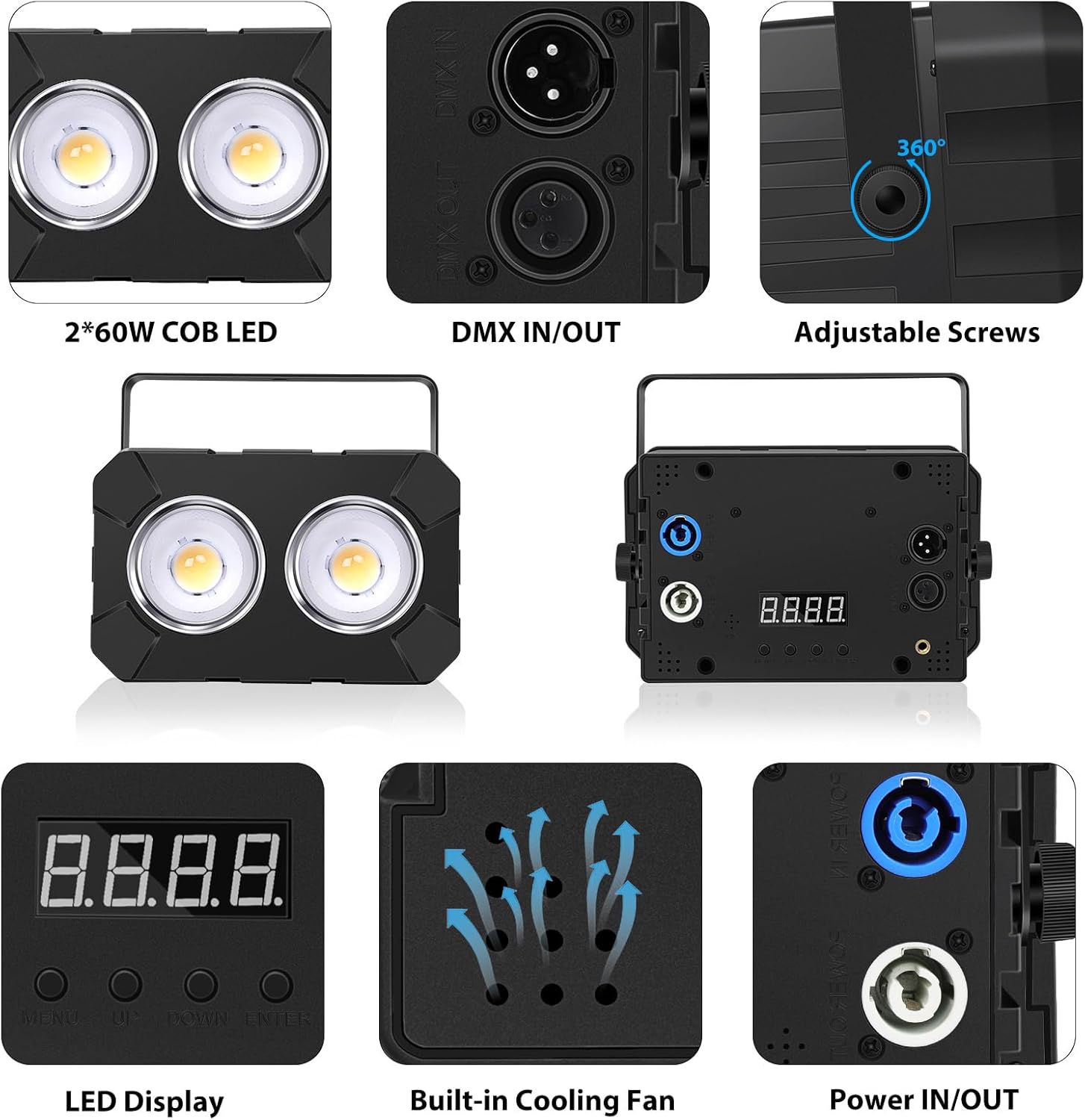 2x60W Cob 2-Eye Cool White + Warm White Par Light-P43
