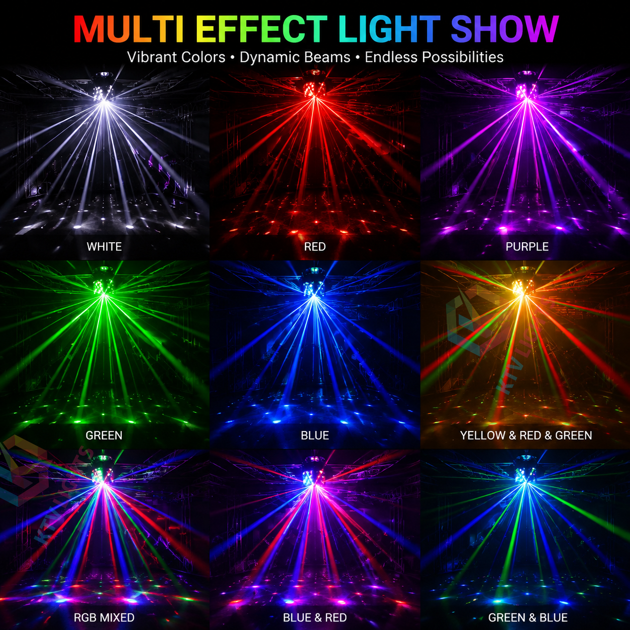 KTVLIGHTS Three Arm Moving Head Light for DJ Stage & Events-B7