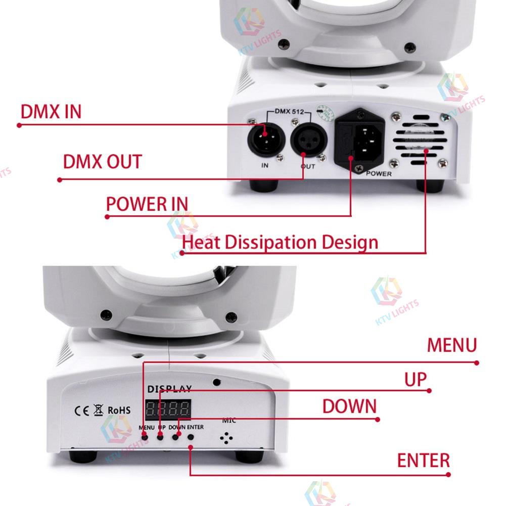 50W 8 Gobos 8 Colors Remote Control LED Moving Headlight-E27