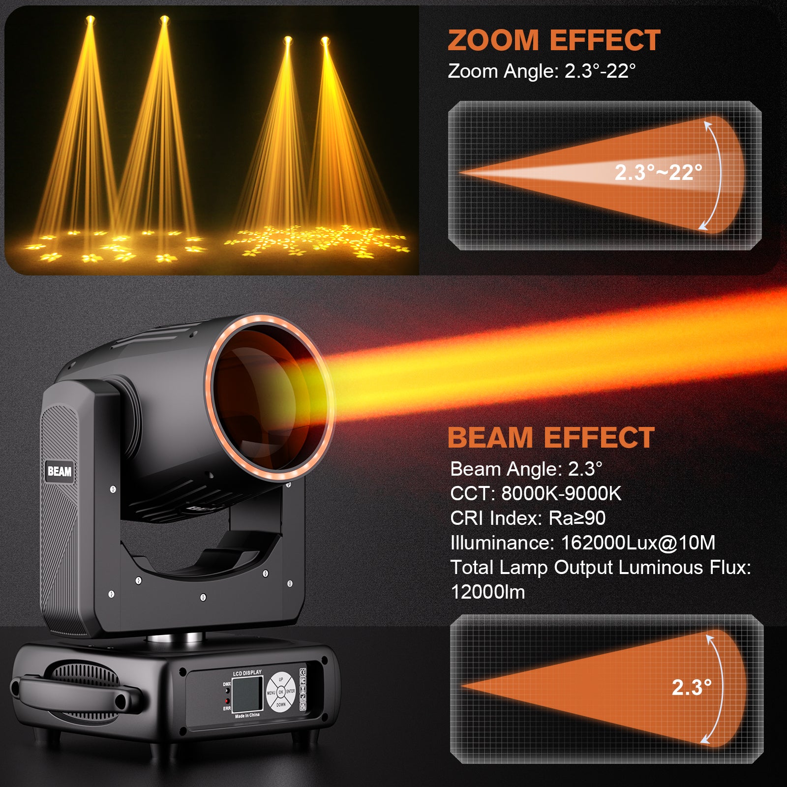 2025 New 295W 48 Prism 14 Colors 15 Patterns 14R Moving Head Light-E48